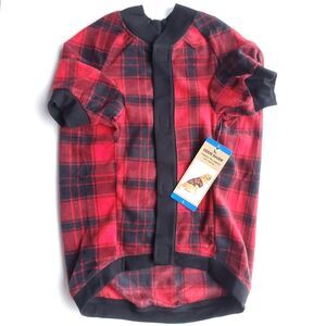 Eddie Bauer Family Pajamas Dog Sz L Red Black Plaid Cabin Lumberjack Christmas